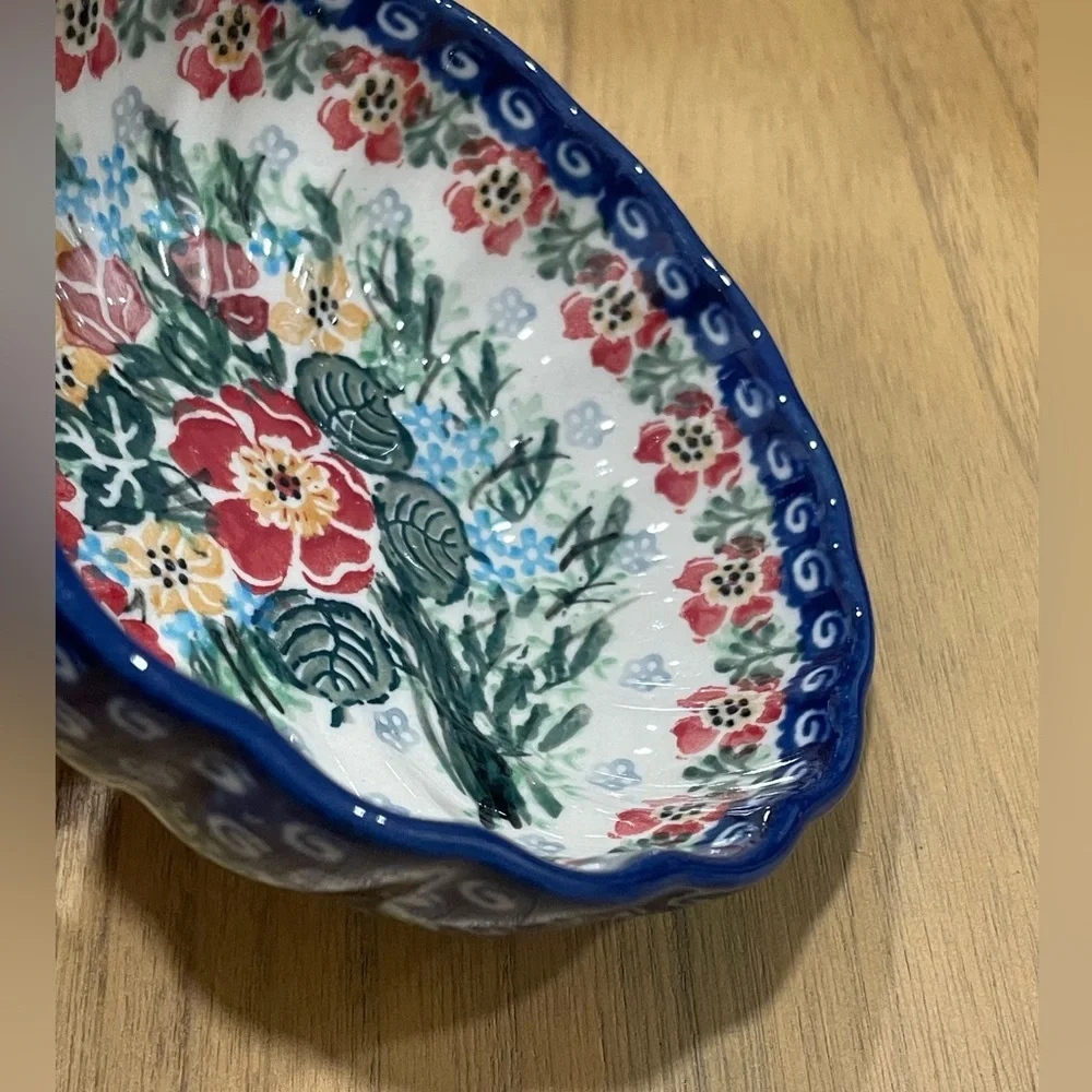 Polish  Pottery  Bowl UNIKAT-MACZKA HAND MADE IN POLANO E.W-90 Polish  Pottery